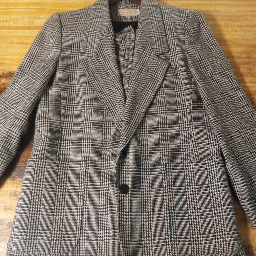 2 Piece Step By Step Houndstooth Jacket And Match… - image 1
